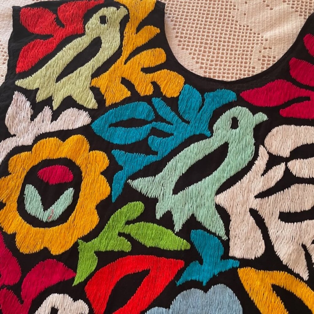 Huipil shirt Oaxaca Mexique hand embroidered - Picture 2 of 2